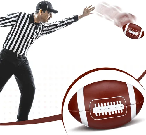 Miniatura 4 de Pelota de fútbol suave suave de 6 pulgadas, mini fútbol marrón pequeño para jugar en interiores, juego de atrapado, decoración deportiva, accesorios