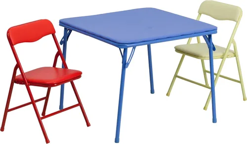 Miniatura 31 de Flash Furniture Mindy Kids - Juego de mesa y sillas cuadradas plegables de 5 piezas para guardería y aulas, juego de mesa de actividades y sillas