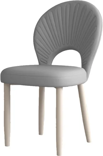 Miniatura 13 de Upholstered Kitchen Chairs Set, Dining Room Chair with Leather Cushion Seat, Lobby Chair with Metal Leg for Kitchen Living Room White