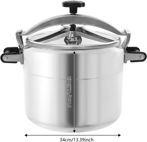 Miniatura 6 de Olla a presión de aluminio de 31.7 cuartos de galón, 2 válvulas de seguridad, 5 PSI de gran capacidad, olla para cocinas o uso comercial, estufas