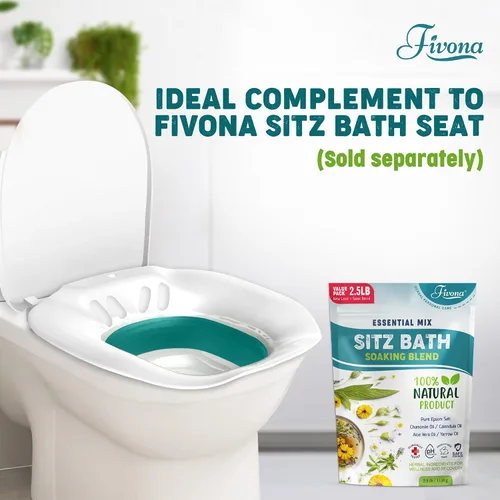Miniatura 8 de Tratamiento de hemorroides 40 onzas, sales de baño Fivona Sitz, mezcla de remojo posparto sal de Epsom con todos los aceites naturales para cuidado
