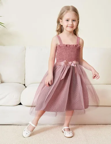 Miniatura 4 de Vestido tutú en capas para niñas pequeñas, sin mangas, vestido de tul de princesa para boda, fiesta de cumpleaños, 2-6T