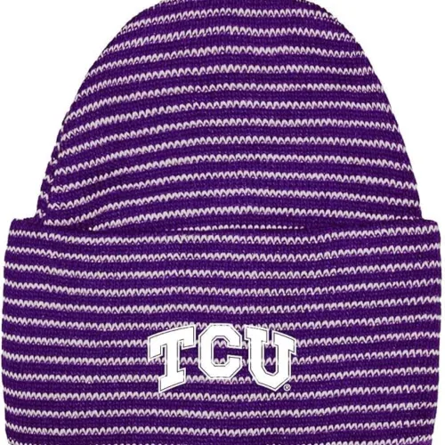 Miniatura 3 de Two Feet Ahead Striped Knit Baby Beanie Cap – Officially Licensed Infant Fan Hat