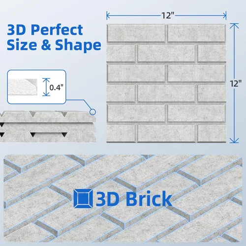 Miniatura 6 de Paquete de 12 paneles acústicos con autoadhesivo, paneles de espuma de alta densidad de 12 x 12 x 0.4 pulgadas para paredes, paneles de pared Gris