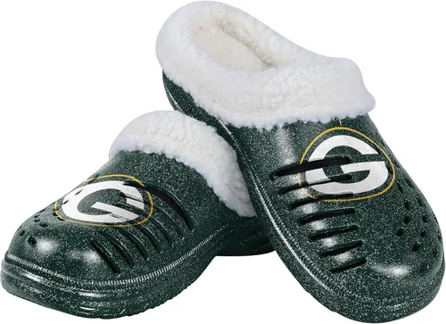 Miniatura 14 de FOCO - Zuecos con logotipo del equipo de la NFL para mujer, forro de sherpa y brillo