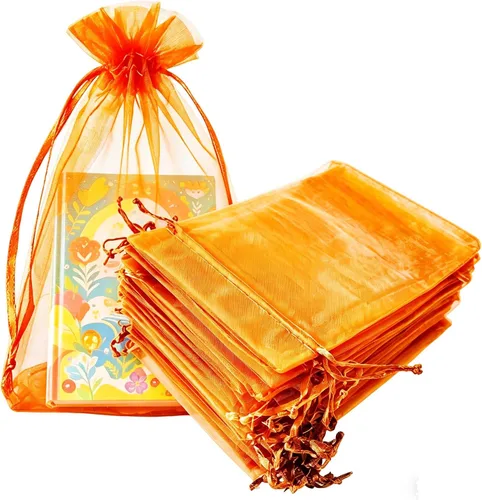 Miniatura 32 de Paquetes de 50 bolsas de organza de regalo de 4 x 6 pulgadas, cordón negro a granel para baby shower, Navidad, cumpleaños de profesores, recuerdos