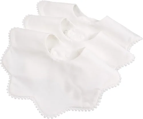Miniatura 7 de Bamery Baberos tipo bandana para bebé, baberos de algodón blanco para babeo y dentición, absorbentes para niños y niñas Estrella+punto+nieve