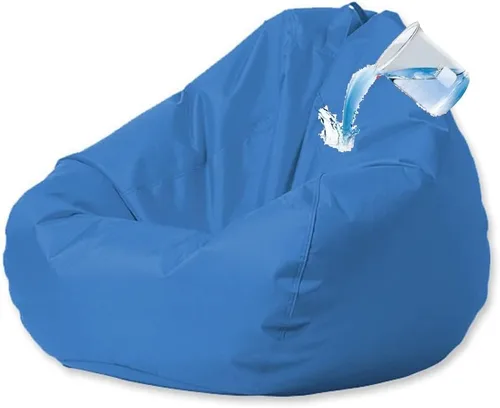 Funda impermeable para puf para exteriores (sin relleno) para jardín, playa, piscina, puf flotante, puf, silla Oxford para niños y adultos (azul,