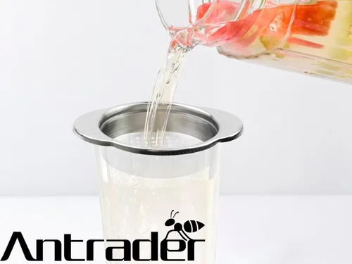 Miniatura 2 de Antrader Colador de acero inoxidable de 4.5 pulgadas, colador de cocina para colar, drenar y enjuagar