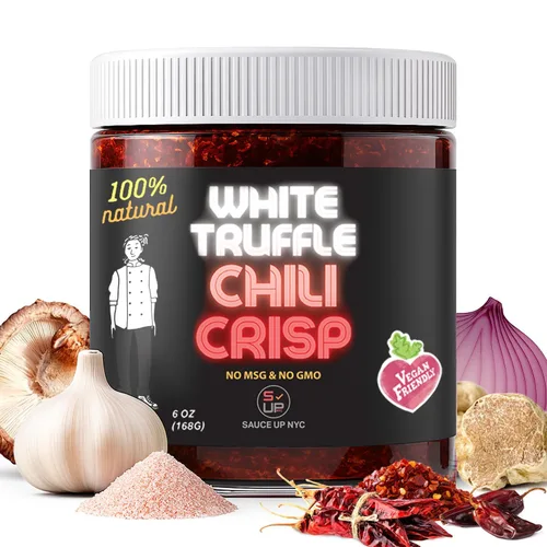 Miniatura 13 de SAUCE UP Original Chili Crisp Sauce – Paquete de 2 (6 onzas cada uno) Aceite de chile Umami audaz, sabroso y crujiente Más de 13 superalimentos