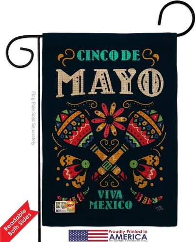 Miniatura 4 de Breeze Decor Cinco de Mayo Viva Mexico - Juego de banderas de arpillera para el jardín, fiesta de verano, cactus, piñata, sombrero mexicano, fiesta