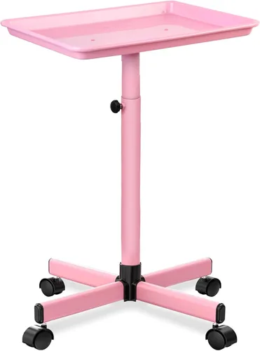 Miniatura 11 de Bandeja de salón sobre ruedas, carrito de belleza rodante con altura ajustable, equipo profesional de salón para uso en barbería/spa/hogar