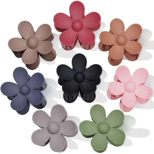 Miniatura 10 de Pinzas para el cabello de flores, 8 unidades, pinzas grandes para mujeres y niñas, cabello grueso y delgado, agarre fuerte, antideslizantes