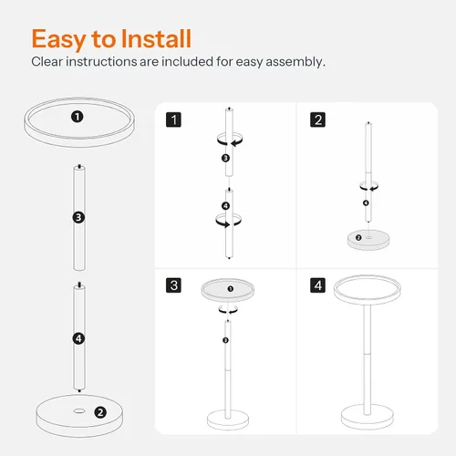 Miniatura 8 de HOOBRO Mesa auxiliar redonda pequeña, mesa de bebidas de bambú, mesa de café Martini con acento de pedestal para espacios pequeños en sala de estar