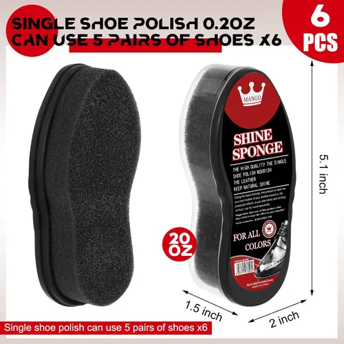 Miniatura 2 de Loopeer 6 Pcs Shoe Shine Sponge, Instant Gloss and Portable, Leather Care for Furniture