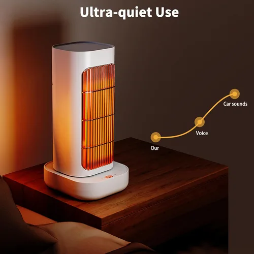 Miniatura 8 de Calentador de espacio, calentadores eléctricos pequeños con oscilación de 90°, calentadores de espacio portátiles para uso en interiores