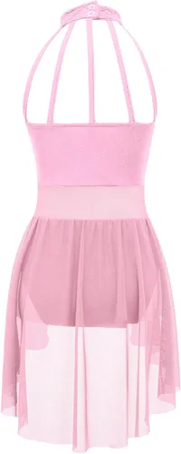 Miniatura 14 de Vestido de ballet lírico para niñas y niñas, sin mangas, encaje floral, leotardo contemporáneo, moderno disfraz de baile