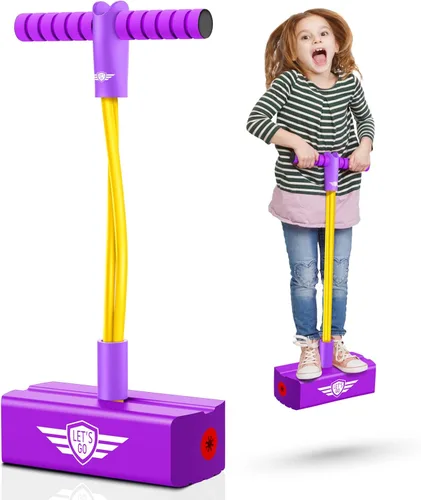 Miniatura 10 de CUUGO LET'S GO! CG Saltar Promueve Crecer Más Alto - Saltarín de Espuma para Niños, Juguetes para Niños de 3 a 12 Años, Niños Niñas, Juguetes al Rosa