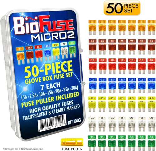 Miniatura 8 de Micro2 APT ATR - Juego de 50 piezas de fusibles para automóvil (49 fusibles de 2 cuchillas micro + extractor de fusibles) 5A 7.5A 10A 15A 20A 25A 30A