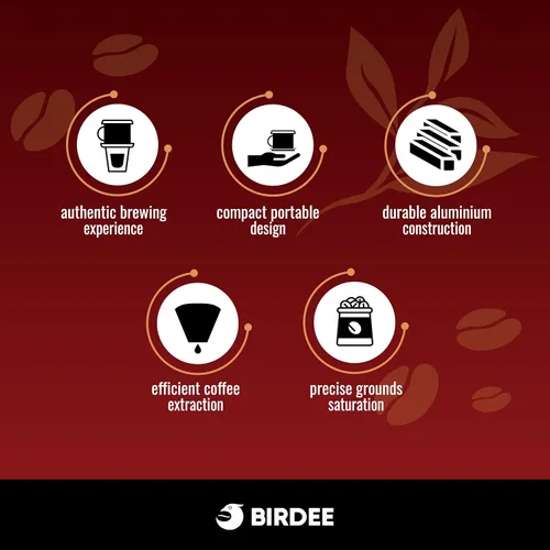 Miniatura 8 de Birdee Gotero de café vietnamita de aluminio – Negro, 6 onzas, filtro Phin, ligero y portátil, perfecto para Ca Phe Sua Da, uso doméstico, viajes