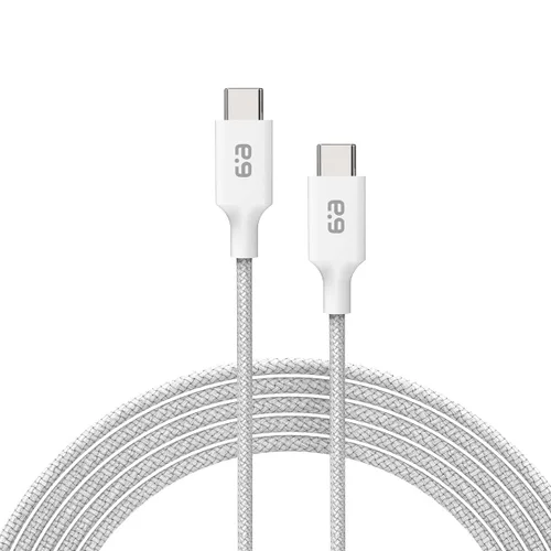PureGear Cable trenzado USB-C a C (4 pies), cable de carga de alimentación para iPhone Air, 17, 17Pro, 17ProMax, 16, 15, MacBook, iPad Pro 2020,