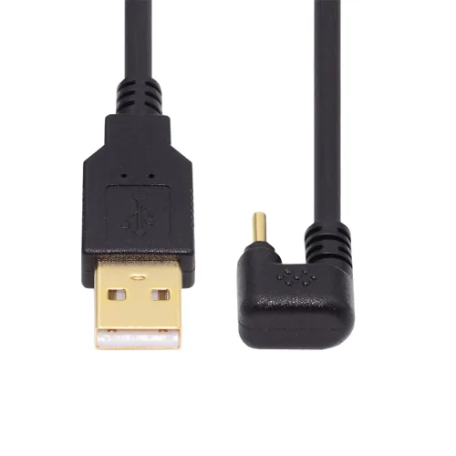 Miniatura 8 de xiwai USB2.0 Tipo-A a Tipo C USB-C macho a macho Cable de datos de alimentación 480Mbps negro opuesto en forma de U en ángulo trasero