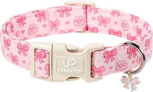 Miniatura 14 de Collar de perro de algodón de dinosaurio con hebilla de metal, collar de regalo para niñas o niños pequeños, medianos y grandes, lindos collares
