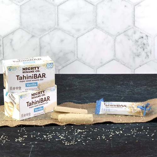 Miniatura 2 de Mighty Sesame TahiniBars (vainilla, paquete de 6 unidades de 2) barra de 100 calorías, sin gluten, veganas, nada artificial, kosher