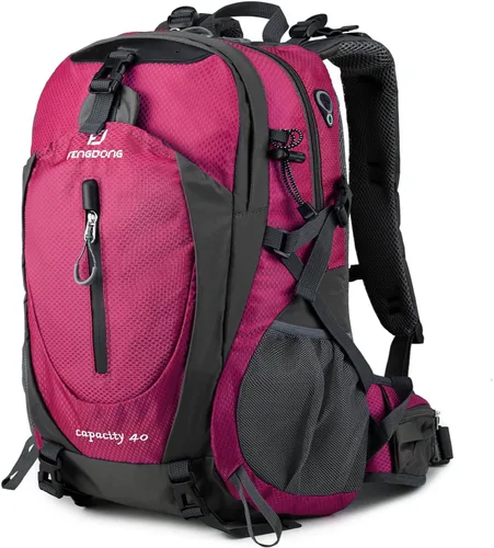 Miniatura 8 de Fengdong Mochila de viaje impermeable y ligera para senderismo, acampadas, de 40 L, para hombres y mujeres a3-Verde