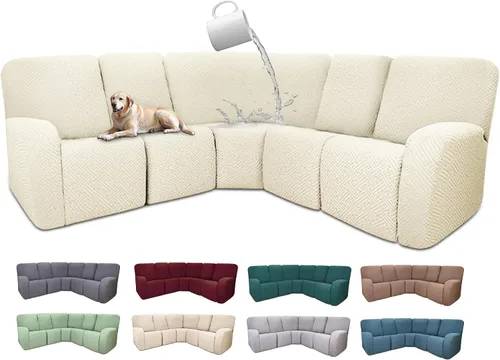 Miniatura 119 de Fundas de sofá reclinable seccional 100% impermeables para sofá reclinable en forma de L, funda de sofá modular de esquina en forma de L, fundas