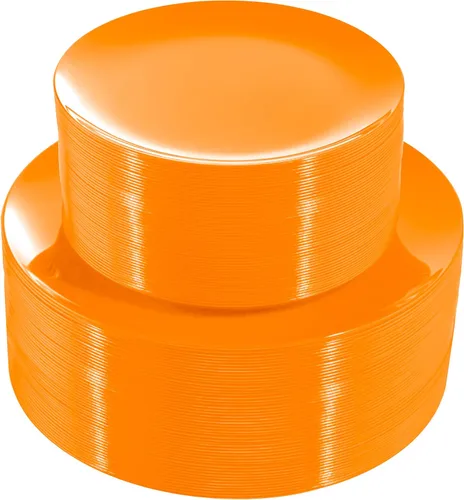 Miniatura 10 de PULOTE 100 piezas de platos de plástico verde - Platos desechables verdes con borde dorado - Incluye 50 piezas de cena de 10.25 pulgadas, 50 piezas