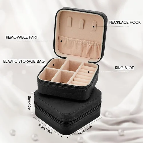 Miniatura 21 de Joyero de viaje de 12 piezas, cajas de regalo de dama de honor, organizador de viaje, pequeño joyero, mini organizador de almacenamiento, caja
