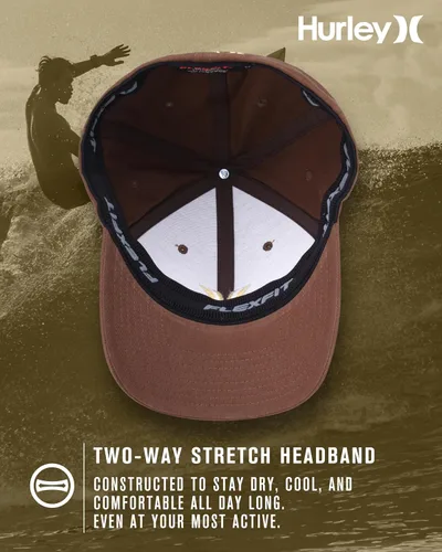 Miniatura 10 de Hurley Gorra de béisbol para hombre - Flexfit - Gorras de béisbol ajustadas para hombre (tamaños: S-XL)