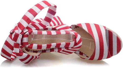 Miniatura 5 de MERUMOTE Sandalias de plataforma de cuñas de verano a rayas de color vestido de uso diario para mujer