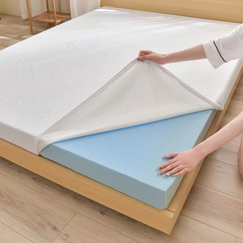 Miniatura 12 de Cubrecolchón de espuma viscoelástica de gel, protector de colchón refrescante, cubrecolchón de cama con infusión de gel con funda extraíble lavable
