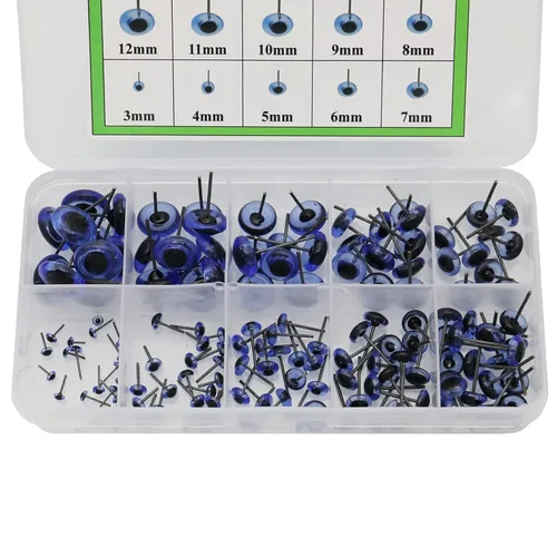 Miniatura 3 de 150 piezas de aguja de fieltro ojos mini vidrio azul ojos kits para muñecos de peluche muñecas fieltro de lana manualidades