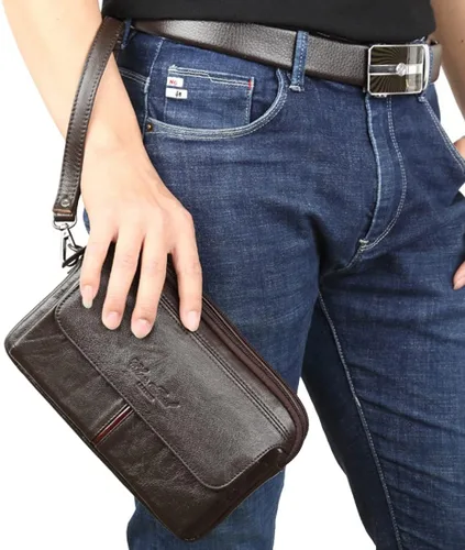 Miniatura 5 de KPYWZER Bolso de mano de cuero para hombre