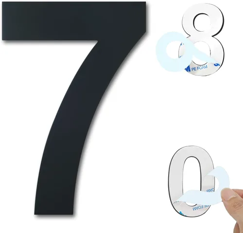 Miniatura 36 de Números de casa autoadhesivos – Números de puerta de acero inoxidable de 6 pulgadas para exteriores – Número de casa grande y moderno, número