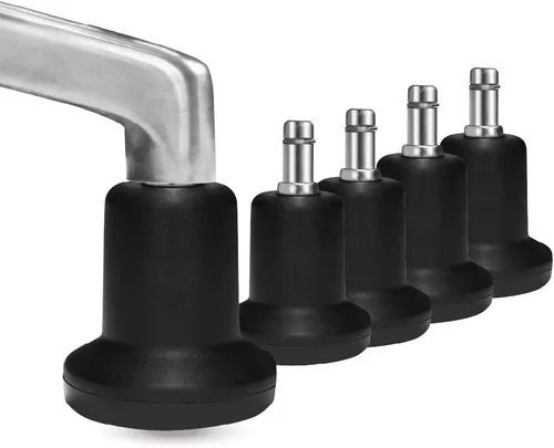 Miniatura 9 de AXL Bell Glides - Taburete giratorio para silla de oficina de perfil bajo para ruedas fijas estacionarias, juego de 5