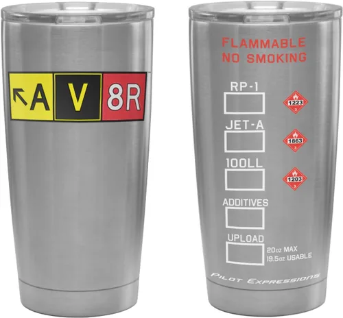 Miniatura 3 de Pilot Expressions AV8R Taxiway Sign - Vaso aislado de acero inoxidable