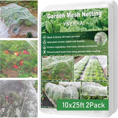 Miniatura 8 de Barrera de malla de jardín de 10 x 25 pies, red de plantas de árboles frutales para vegetales, arbustos de arándanos, cubierta de fila, protección