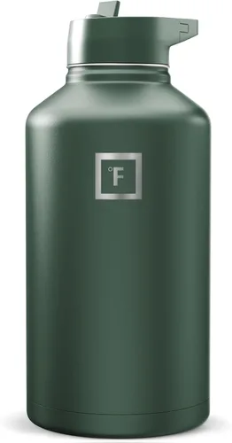 Miniatura 80 de IRON °FLASK Frasco de hidratación para acampar y senderismo con pajilla, botella de agua deportiva de acero inoxidable con aislamiento de boca Dark