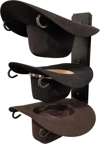 Miniatura 2 de American Made Classic - Soporte para sombreros de tres niveles, color negro