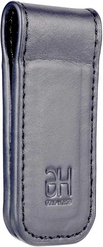 Miniatura 9 de Soporte magnético delgado para tarjetas de visita de cuero genuino para hombres, Negro -, Slim