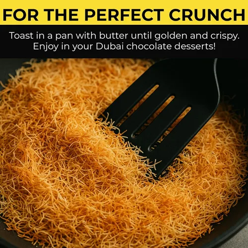 Miniatura 8 de Kataifi Masa de fillo rallada de Zest Delites, Kadayif seco para kit de chocolate Dubai, Knafeh & Kunafa, masa filo rallada Kadayif, pastelería