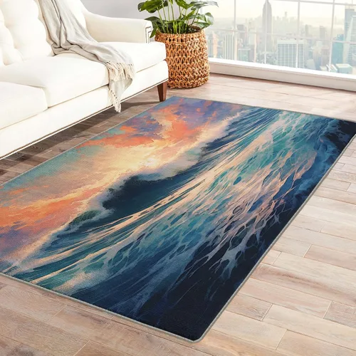 Miniatura 8 de Alfombra náutica de 2 x 3 pies, alfombra de barco para entrada, sala de estar, dormitorio, alfombra náutica de área pequeña y decoración de Velero 05