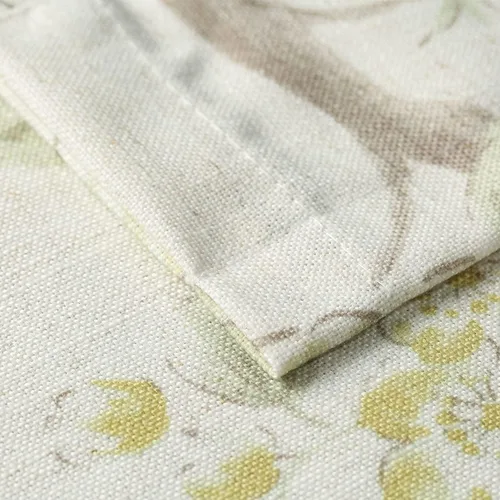 Miniatura 5 de Leeva Cortinas rústicas de cocina con estampado floral verde mezclado de lino para media ventana, para comedor, bolsillo para barra, cafetería