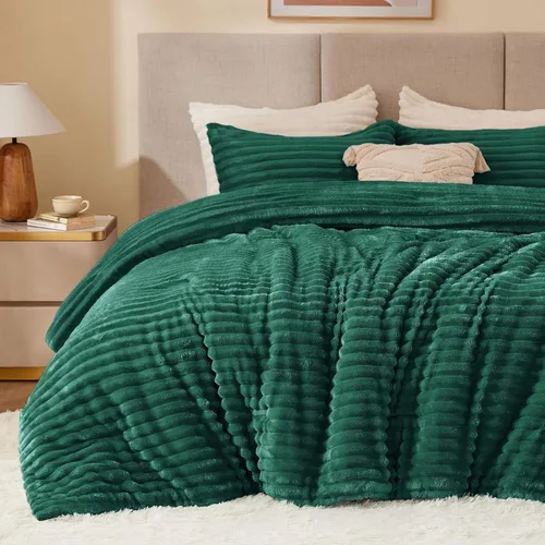 Miniatura 42 de BEDELITE - Juego de edredón de forro polar tamaño individual: ropa de cama supersuave y cálida en color beige, juego de cama de lujo esponjoso