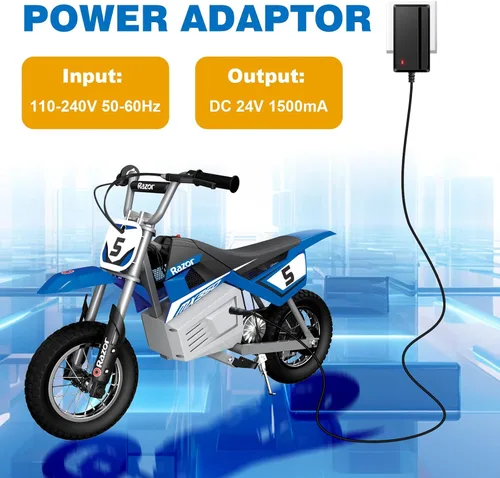 Miniatura 7 de Cargador de 24 V para scooter eléctrico Razor MX350 E100 E125 E150 E175 E200 E200S E300 E300S MX400 Dirt Rocket Dirt Bike Dirt Quad Moto Pocket Mod