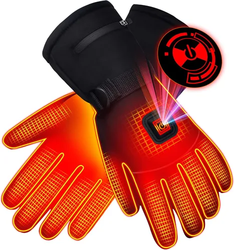 Miniatura 10 de Guantes calefactados con resorte con batería recargable eléctrica, guantes térmicos impermeables para pantalla táctil, guantes térmicos
